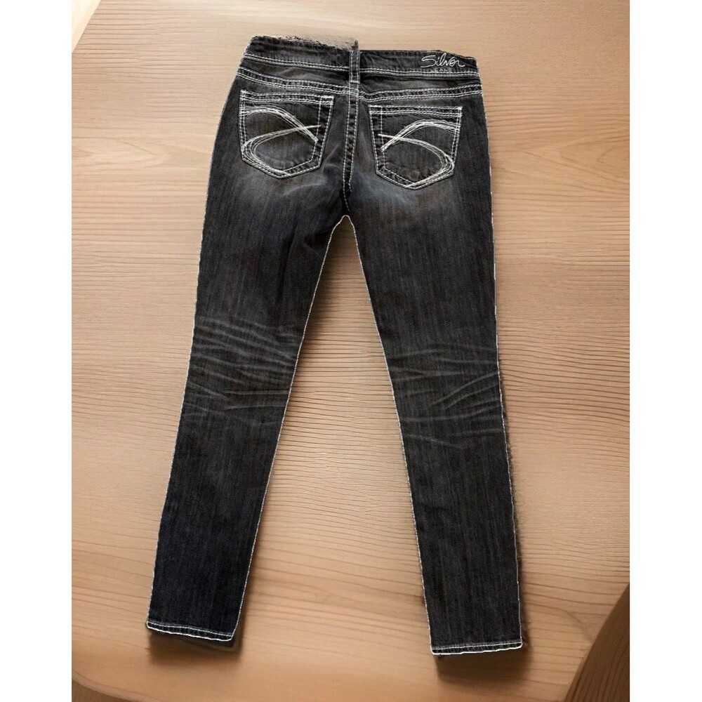 Silver Jeans Women’s Skinny Jeans in Dark Gray Wash